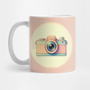 Soft Pastel Pink Color Vintage Camera Drawing Mug